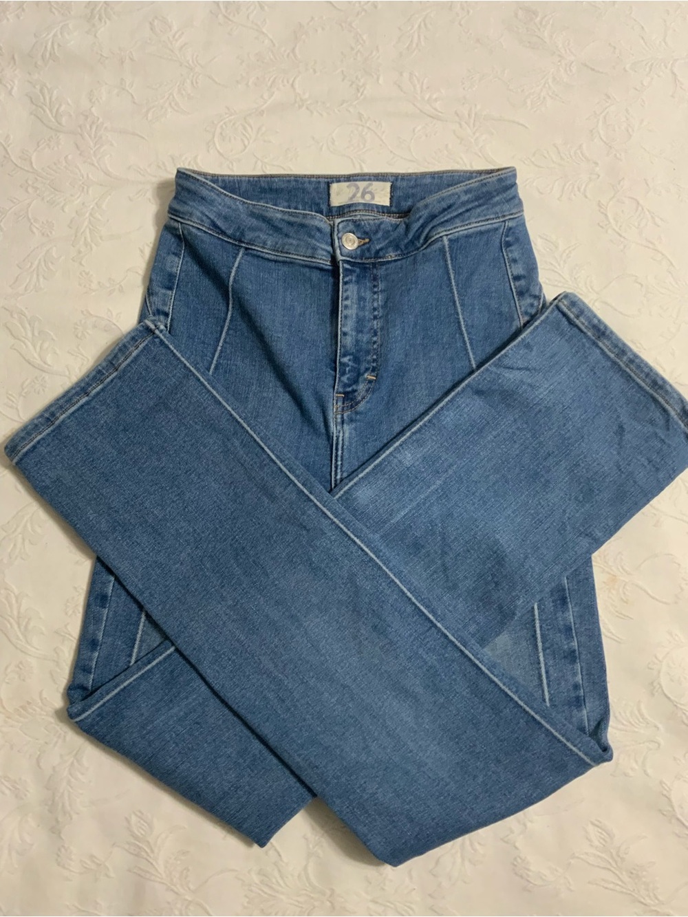 We The Free High-Rise Skinny Jeans in Medium Blue Denim, size 27